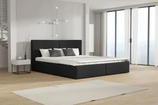 Polsterbett Doppelbett BERGEN Komplettset 120x200cm Stoff Freya Schwarz