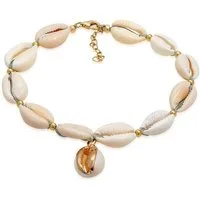 Elli Fußkette Fuskette Kauri Muschel Beach 925 Silber, Muschel