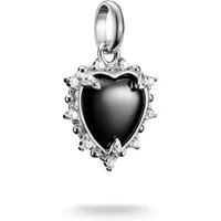 THOMAS SABO Charm Herz Charm Vintage-Herz - Connect, mit Rubin (synth), Zirkonia (synth)