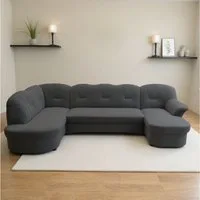 DOMO collection Wohnlandschaft FLORES 293x180x86 cm, hochwertig, komfortabel, U-Form, 3 Teile, wahlw. mit Bettfunktion, wahlw. mit Federkern, Unser Dauertiefpreis