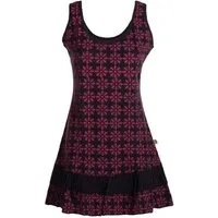 Vishes Sommerkleid Damen Lagen-Look Träger-Kleid Jersey-Tunika Sommerkleid Elfen, Ethno, Hippie Style