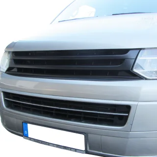 Kühlergrill Sportgrill Gitter Front Grill Emblem Schwarz für VW T5 Facelift 09-