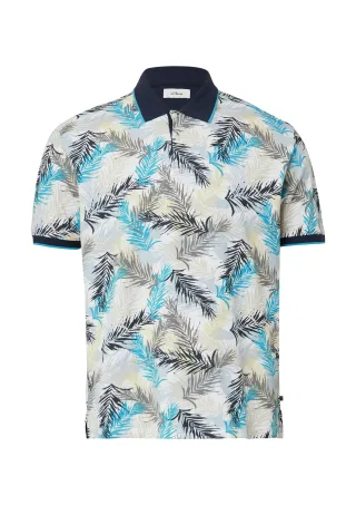 s.Oliver - Polo-Shirt blau/mehrfarbig - Gr. - 3XL