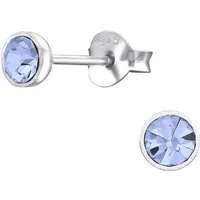 Order & Smile Schmuck Paar Ohrstecker Kristall Ohrstecker: Runde Ohrringe Silber 925