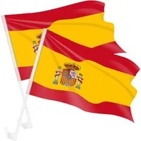 Taffstyle Flagge Autofahnen Set 2 Stück Länderflagge Fanartikel Fußball EM WM Auto (MAX 50 km/h - Länderflaggen für Auto, Fußballfans und Sportevents Bootsflagge), EM WM Länderflagge Flagge Handball Eishockey Basketball Fussball
