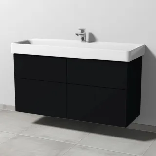 Sanipa 3way Waschtischunterbau zu Laufen Pro S Waschtisch mit 4 Auszügen, Schwarz-Matt SF78608