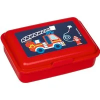 COPPENRATH DIE SPIEGELBURG Lunchbox Kl. Butterbrotdose Feuerwehr rot (Wenn ich mal groß bin) Brotzeitbox, Kunststoff, (Set, 2-tlg., 1), rot