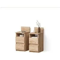 Livinity® Nachtschrank Roya, Goldkraft Eiche, 2er Set (2-St)
