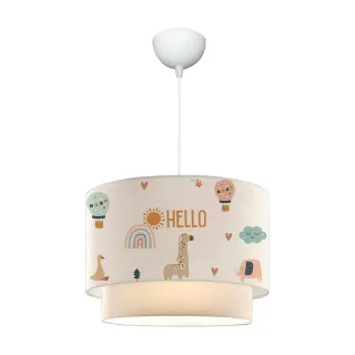 lux.pro Hängeleuchte, Weiß, Textil, 30x70x30 cm, Lampen & Leuchten, Innenbeleuchtung, Kinderzimmerlampen