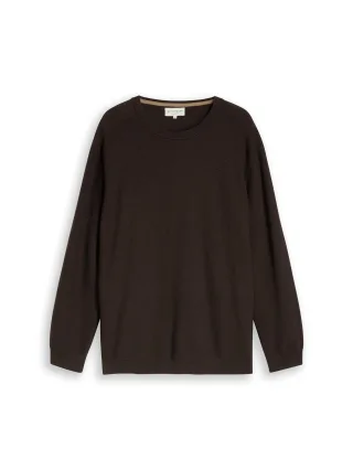 Tom Tailor - Plus Size - Strickpullover aus Baumwolle dark chocolate brown melange - Gr. - 4XL