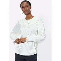 creation L Klassische Bluse Satin-Bluse Langarm