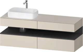 Duravit Qatego Konsolenwaschtischunterbau wandhängend Taupe Supermatt 1600x550x600 mm - QA4777049830 QA4777049830010