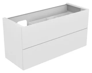 Keuco Waschtischunterschrank Edition 11 31268, 2 Front-Auszüge cashmere/Glas cashmere satiniert, 312 31268280000
