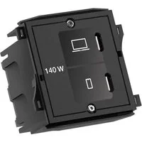 Bachmann Custom Modul USB C/C/C Charger Stromadapter Schutzkontakt, CEE 7/7, Typ-E/F zu USB Typ C (USB-C), 1 cm, mit Netzteil, BM0021867