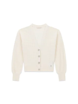 Guess - LS VN NINA CARDI STWR CREAM WHITE - Gr. - L