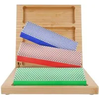 DMT Schleifstein Diamond Whetstone™ Diamant Wetzsteine in Holzbox 6" 3er Set, W6EFC, Banksteine in Profiqualität, Made in USA