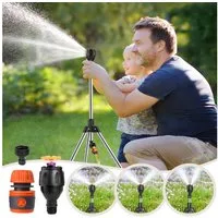 BTTO Kreisregner 360° Drehbarer Stativregner Sprinkler mit Stativ Basis, Teleskop-Rotating Tripod Sprinkler für Rasen Garten Hof