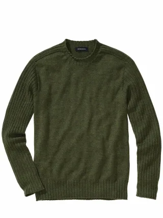 Mey & Edlich Herren Armschmeichler-Pullover Grün 100 % Schurwolle