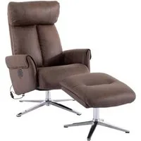Happy Home Relaxsessel Elektrischer Relaxsessel mit Hocker – USB, 360° drehbar, Kunstleder