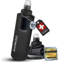 BACHGOLD Wasserfilter Outdoor Squeeze - Ultraleichter Trinkwasserfilter mit Virus-Filtration, Zubehör für Camping, Survival, Notfall, Bushcraft, Filtert Viren, Bakterien & Mikroplastik