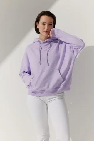THE FASHION PEOPLE - Oversized Coffee Hoody orchid print - Gr. - S