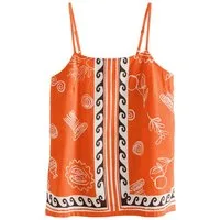 Next Trägertop Längeres Cami-Oberteil mit Leinenanteil (1-tlg)