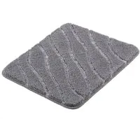 Kleine Wolke Badematte Tram, Badvorleger, Badezimmer Teppich, Höhe 20 mm, rutschhemmend beschichtet, fußbodenheizungsgeeignet, Polyacryl, rechteckig, Badteppich, modernes Wellen Design, Hoch-Tief Effekt