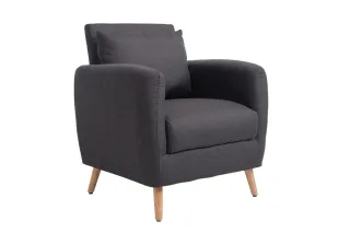 Sessel Wohnzimmersessel JULES - Stoffbezug Dunkelgrau