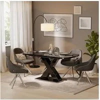 Vicco Esstisch Chinto, Schwarz, 120-160 x 80 cm ausziehbar (1-St)