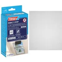 tesa Fliegengitter-Gewebe 2-in-1 Sonnenschutz- und Fliegengitter für Dachfenster Premium, (Komplett-Set, 1-St., Fliegen Netz ohne Bohren - 120 cm x 140 cm - Anthrazit-Metallic), mit Clear View für Aluminium Rahmen Mückennetz für Fenster & Türen