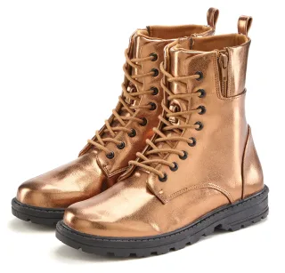 LASCANA Stiefelette im angesagten Metallic-Look, Stiefel, Boots VEGAN