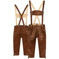 Steigenhöfer Manufaktur Trachtenlederhose Lederhose Herren Tracht Kniebund - Alexander - 100% Rindsleder (Inklusive verstellbarer Träger) Traditionelle Echtlederhose - Ideal für Dein Oktoberfest Herren Outfit