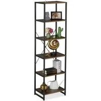 relaxdays Standregal mit 6 Ebenen, 1-tlg., Industrial-Schwarz