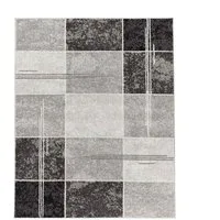 TaraCarpet Teppich Moderner Teppich Aragon 57 kariert modern, rechteckig, Höhe: 13 mm, kariert modern grau Wohnzimmer Schlafzimmer Esszimmer 080X150 cm
