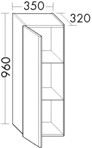 Burgbad Halbhochschrank Iveo 960x350x320 Eiche Dekor Cashmere, UHHX035RF2747 UHHX035RF2747