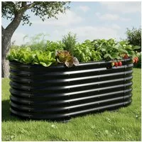 BRAST Hochbeet Metall Julia, 160x80x80-400x80x80cm, 8 Modelle, viel Zubehör (wetterfest ovale Form, für Gemüse Obst Kräuter & Blumen), Stahl rostfrei & verzinkt