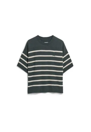 Armedangels - STRIPE LINEN BLEND SWEATER space steel-undyed - Gr. - XS