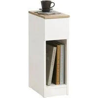 SoBuy Nachttisch FBT111, Nachtschrank kleiner Beistelltisch 20cm Breite, Nightstand, Nachttisch schmal, mit Schublade, Schlafzimmer Wohnzimmer kleine Räume