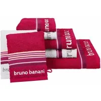 Bruno Banani Handtuch Set Maja, 1 Duschtuch, 2 Handtücher, 2 Gästehandtücher, 2 Waschhandschuhe, Walkfrottee (Set, 7-St), mit Bordüre und Markenlogo, 7 teiliges Handtücher Set, 100% Baumwolle
