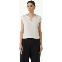 comma Kurzarmshirt T-Shirt Blusenshirt mit Satinblende