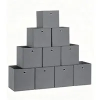 BlingBin Faltbox Aufbewahrungsbox faltbare Stoffbox Aufbewahrungskorb mit Griff (10er Set, 10 St., 32×32×32 cm), für Regal, Spielzeug,Kinderzimmer,Büro & Haushalt Organisation