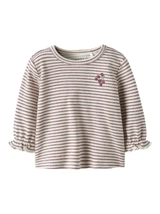 NAME IT - NBFBRIPA LS O-NECK Oxblood Red - Gr. - 68