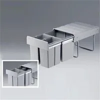 WESCO Einbaumülleimer 787821-85 Trio-Master 40 DT, alugrau