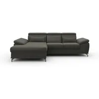 sit&more Ecksofa Cabrio L-Form, B: 295 cm, mit Sitztiefen-, Arm- & Kopfteilverstellung, 2 Nierenkissen, Federkern, mit Schlaffunktion und Stauraum