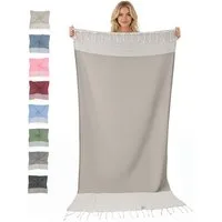 furora HOLIDAY Saunatuch Strandtuch Hamamtuch: groß 100x200 cm Saunatuch, Strandhandtuch dünn, Strandtuch Saunatuch aus 100% Baumwolle Strandtuch Set