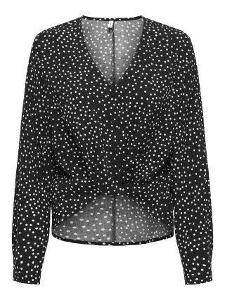 ONLY - ONLNOVA MASCHA LS SHORT KNOT SHIRT WVN Black - Gr. - M