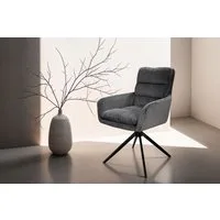 byLIVING Esszimmerstuhl Pura (Set, 2 St), Sitzschale 360°drehbar, Metall schwarz, Armlehnstuhl, diverse Farben