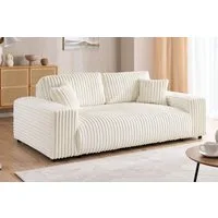 S-Style Möbel 2-Sitzer Sofa Mollis aus Plüschcord mit hohem Sitzkomfort, mit Wellenfederung