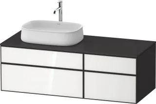 Duravit Zencha Konsolenwaschtischunterbau wandhängend Weiß & Graphit n/a & Supermatt 1300x550x442 mm ZE4826064800000