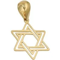 Schmuck Krone Kettenanhänger Kleiner Anhänger David-Stern 11mm, 375 Gold, Gold 375
